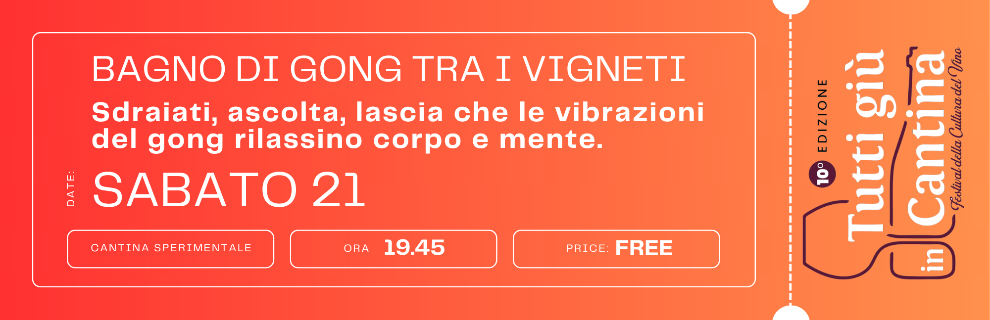 Bagno di Gong tra i vigneti – sabato 21